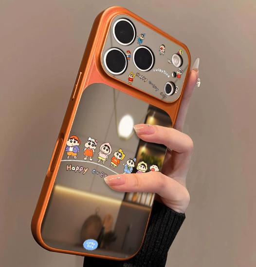 Applicable to iphone11pro a row of small new 11 cartoon large window mobile phone case iPhone11 two-in-one mirror