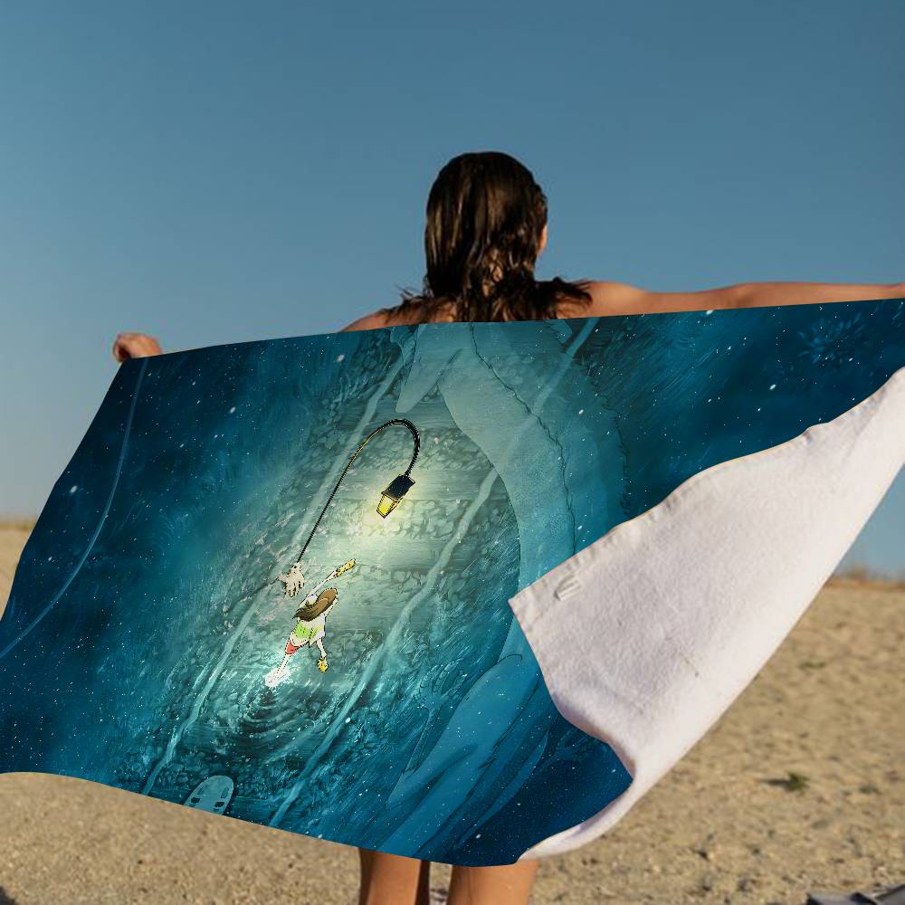 S-Spirited Away Beach Towel Colorful Bath Towels For Girl Microfiber Quick Dry Sand Free Beach Yoga Spa Gym Pool