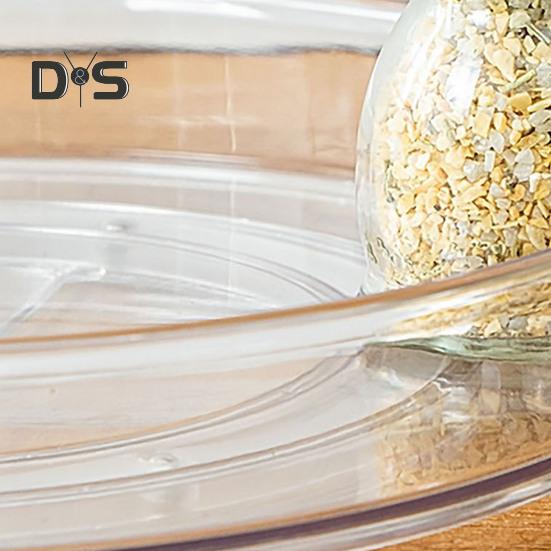 Storage Turntable 360° Rotating Storage Tray Organizer Transparent Round Storage Box for Kitchen Bathroom Cabinet