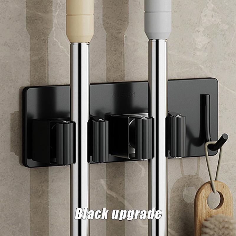 Xiaomi 1-3PCS Stainless Steel Household Storage Rack Bathroom Nail-free Hook Wall-mounted Mop Storage Rack Waterproof Broom Rack