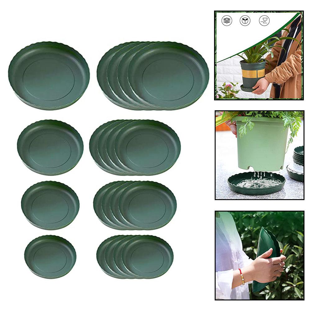20PCS Waterproof Round Saucer Trays for Flower Pots Plastic Bases Suitable for Home Decor and Gardening Projects