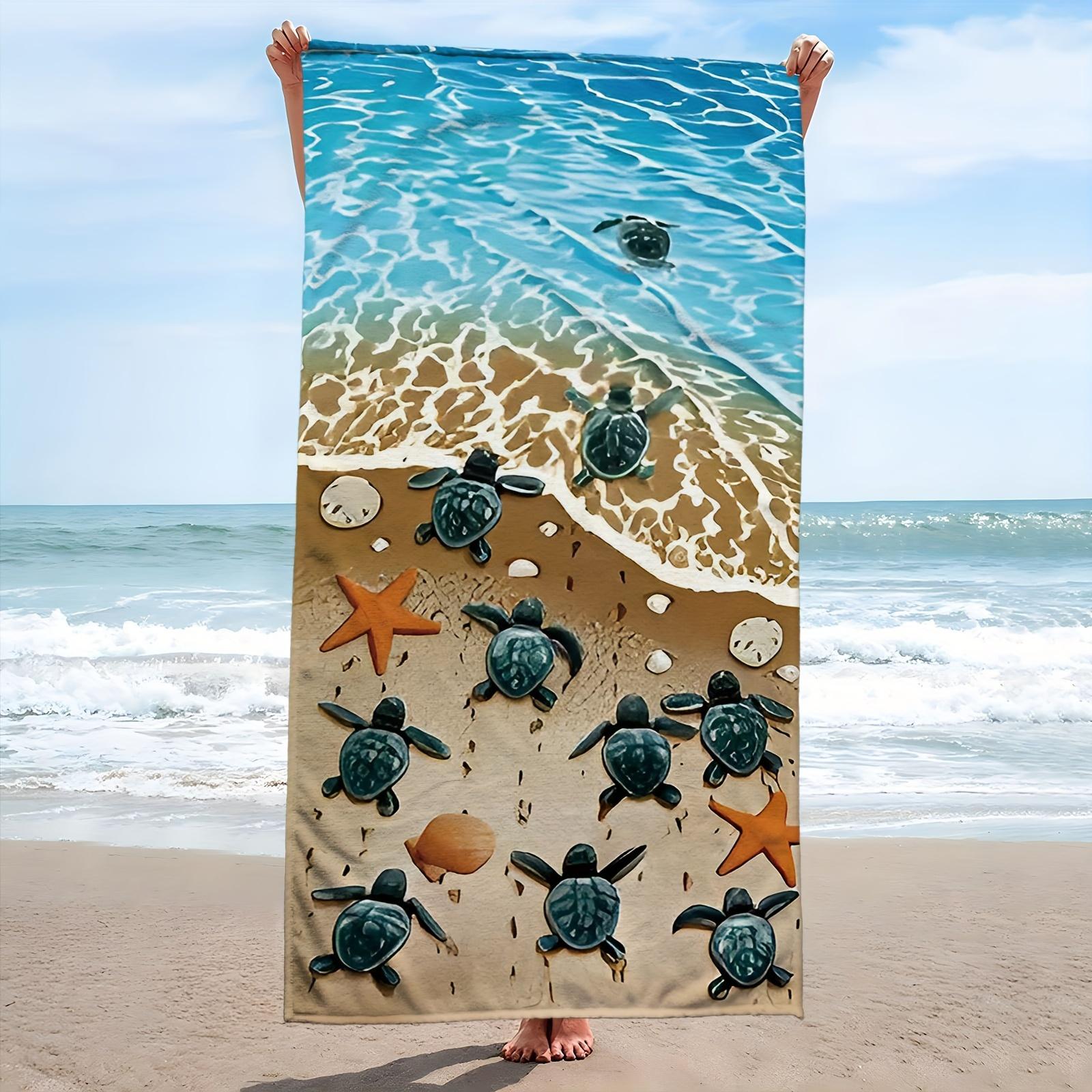 

Sea Turtle Design Extra Large Microfiber Beach Towel, Highly Absorbent for Beach Pool Diving Surfing W40*H60(CM)