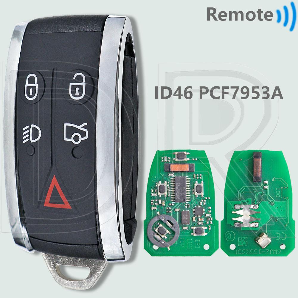 DR 5Button KR55WK49244 KR55WK45694 ID46 PCF7953 Chip 315/433MHz Car Remote Key For Jaguar XF XK XJ8 XK8 XFR XKR 2006-2013
