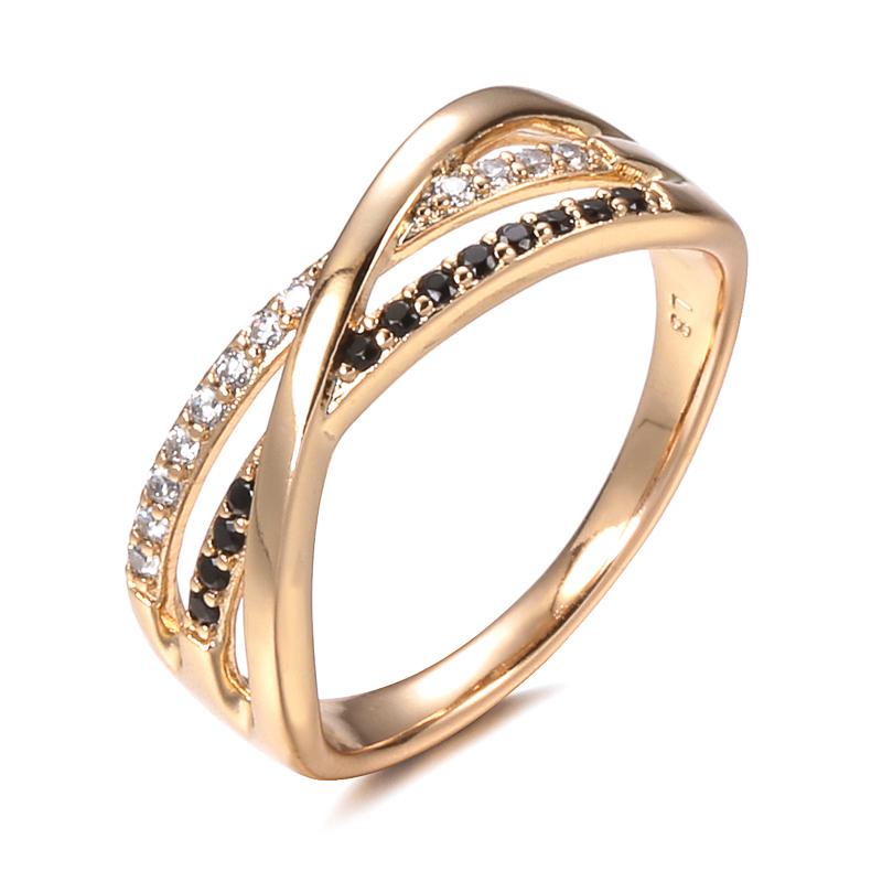 

Женское кольцо Kinel с крестом из натурального черного циркона из розового золота, винтажные модные украшения 8 розового золота