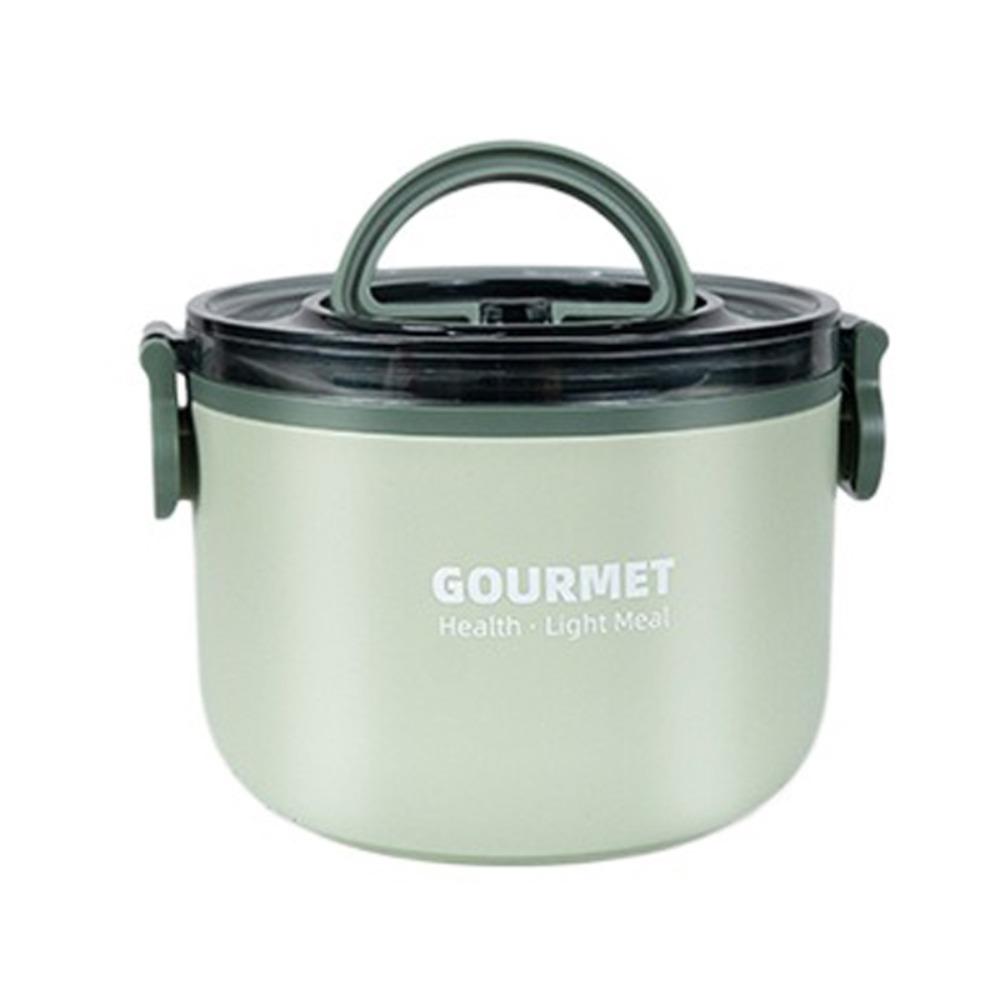 1000/1600ml Insulated Circular Lunch Box Double Layered Compartment Lunch Box  School