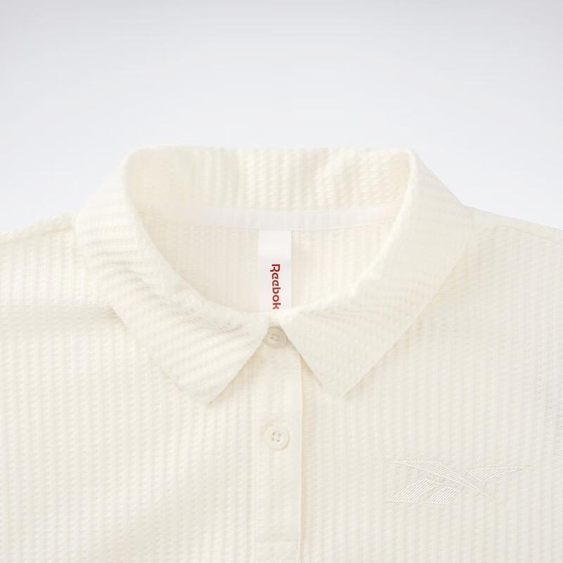 Reebok Beats Polo Series Solid Color Short Knit Breathable Loose Short Sleeve Polo Shirt Women tops Off-White 23RCS420WGW1