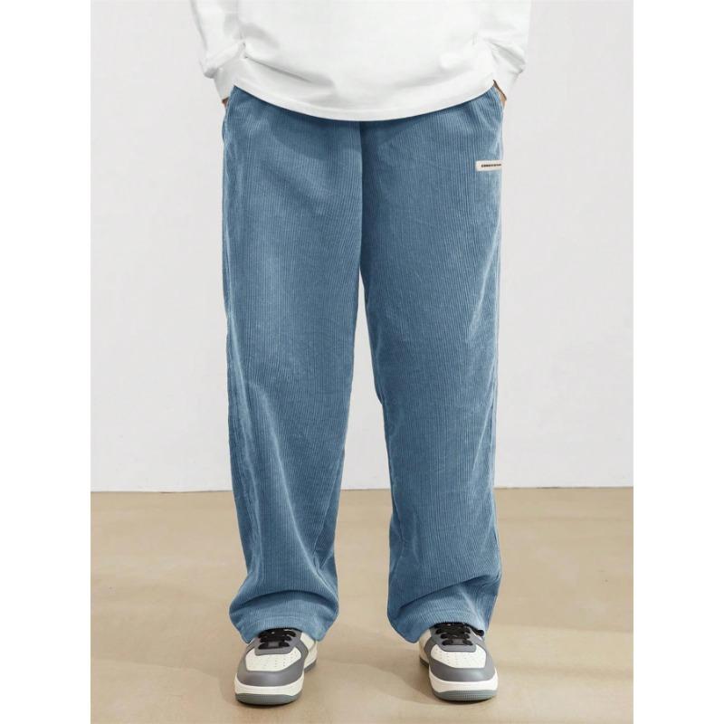 Men's new corduroy casual pants spring and summer retro loose straight trousers