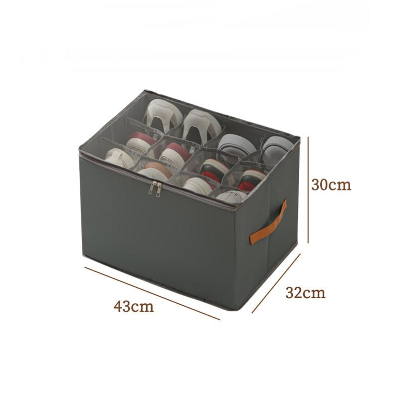 New Foldable Shoe Box with Cover Large Capacity Dust-proof Oxford Cloth and PP Compartment Clothing and Shoe Storage Organizer