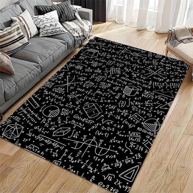 Mathematical Formula Pattern Carpet suitable as a non-slip mat for the living room or bedroom sofa