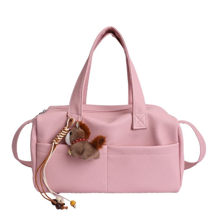 

Large Capacity Boston Bag Women s Handheld Crossbody Bag рожевий
