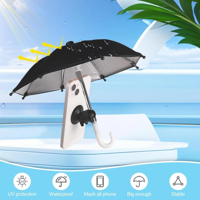 Mini parasol do smartfona z uchwytem na przyssawkę, zewnętrzna osłona przeciwsłoneczna antyodblaskowa, folia ochronna na ekran antyrefleksyjna