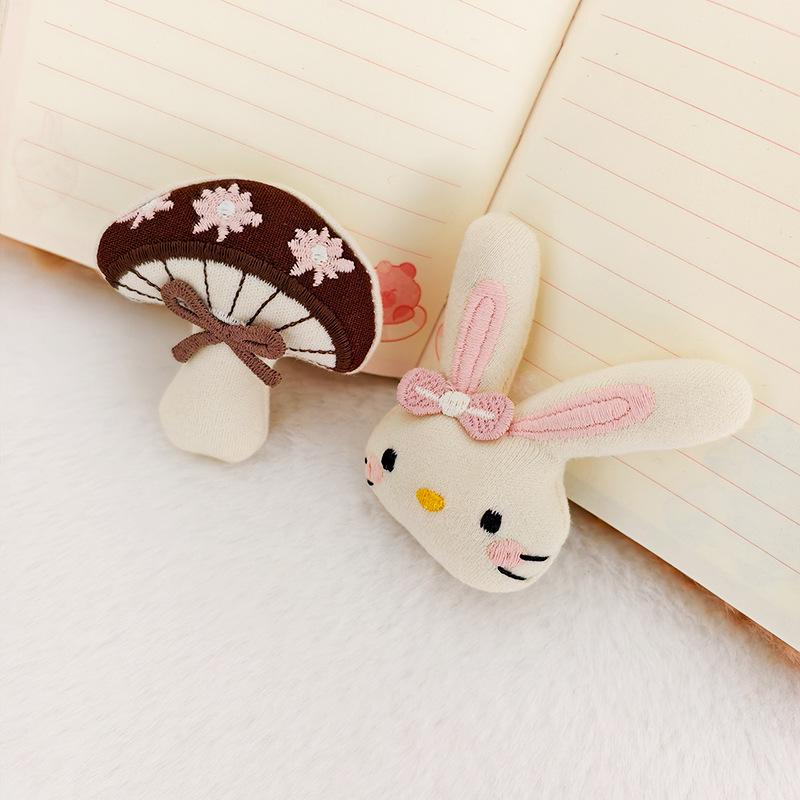 Forest Plush Rabbit & Mushroom Fabric Brooch - DIY Accessories for Clothing, Headwear, Bags, Shoes & Socks