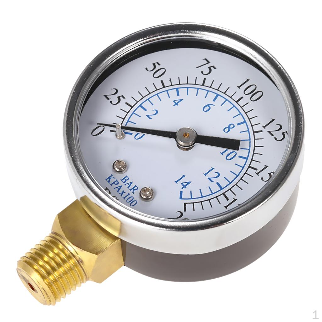 

Тиск повітряного компресора / гідравлічний манометр 1/4 NPT 0-200PSI 0-14 бар