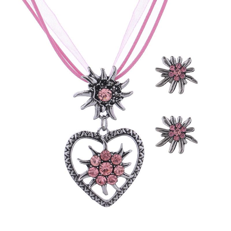 

Edelweiss Necklace: Luxury Heart-Shaped Diamond Pendant for Women розовый