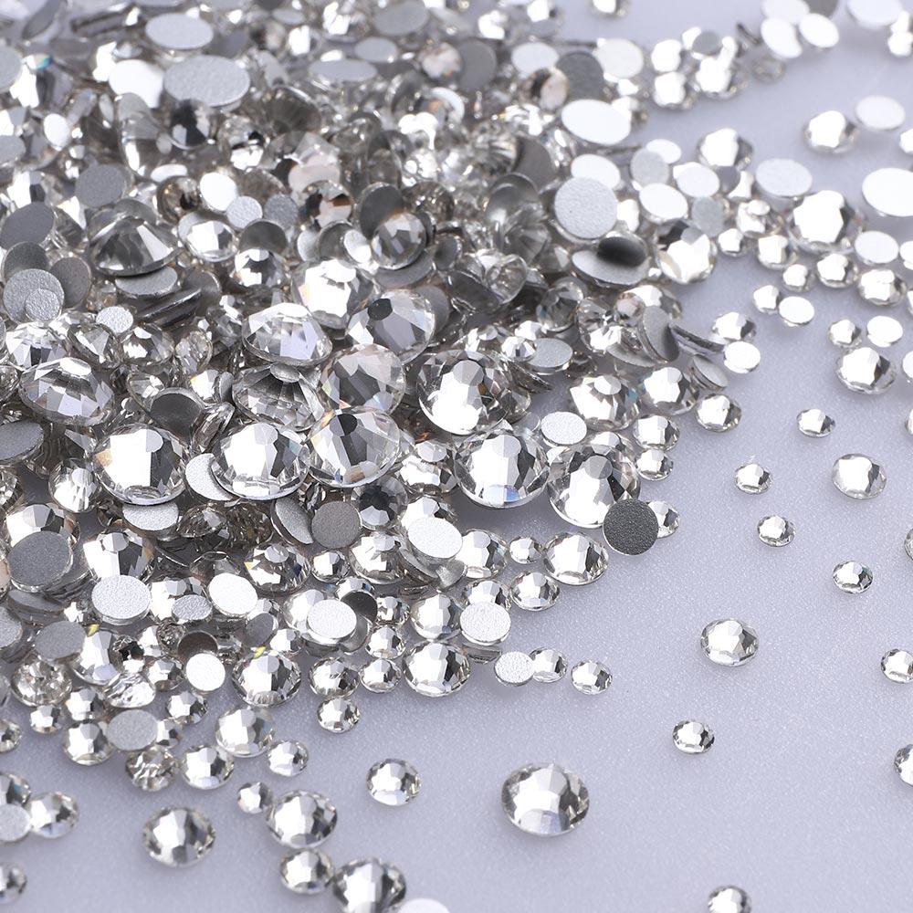 Rhinestones Multi Sizes Colorful Non Hotfix Rhinestone Flat Back Nail Rhinestones for DIY Crafts
