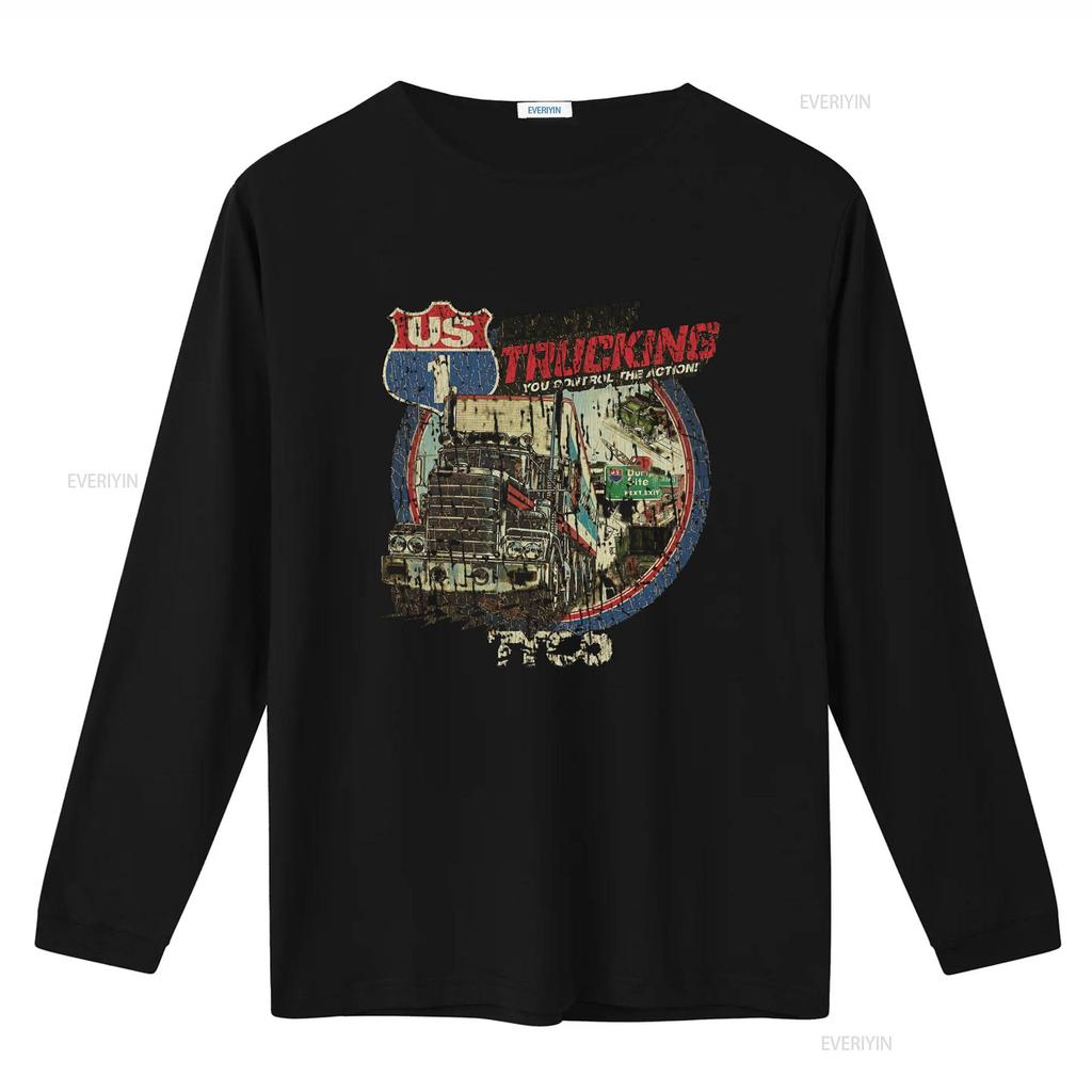 US 1 Electric Trucking 1981 Vintage Mens T Shirt Retro Truck Design Action Theme Durable Fabric vintage Washed Comfortable