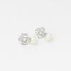 New Arrivals Open Run Flower Cubic Pearl Earrings Interview Crew