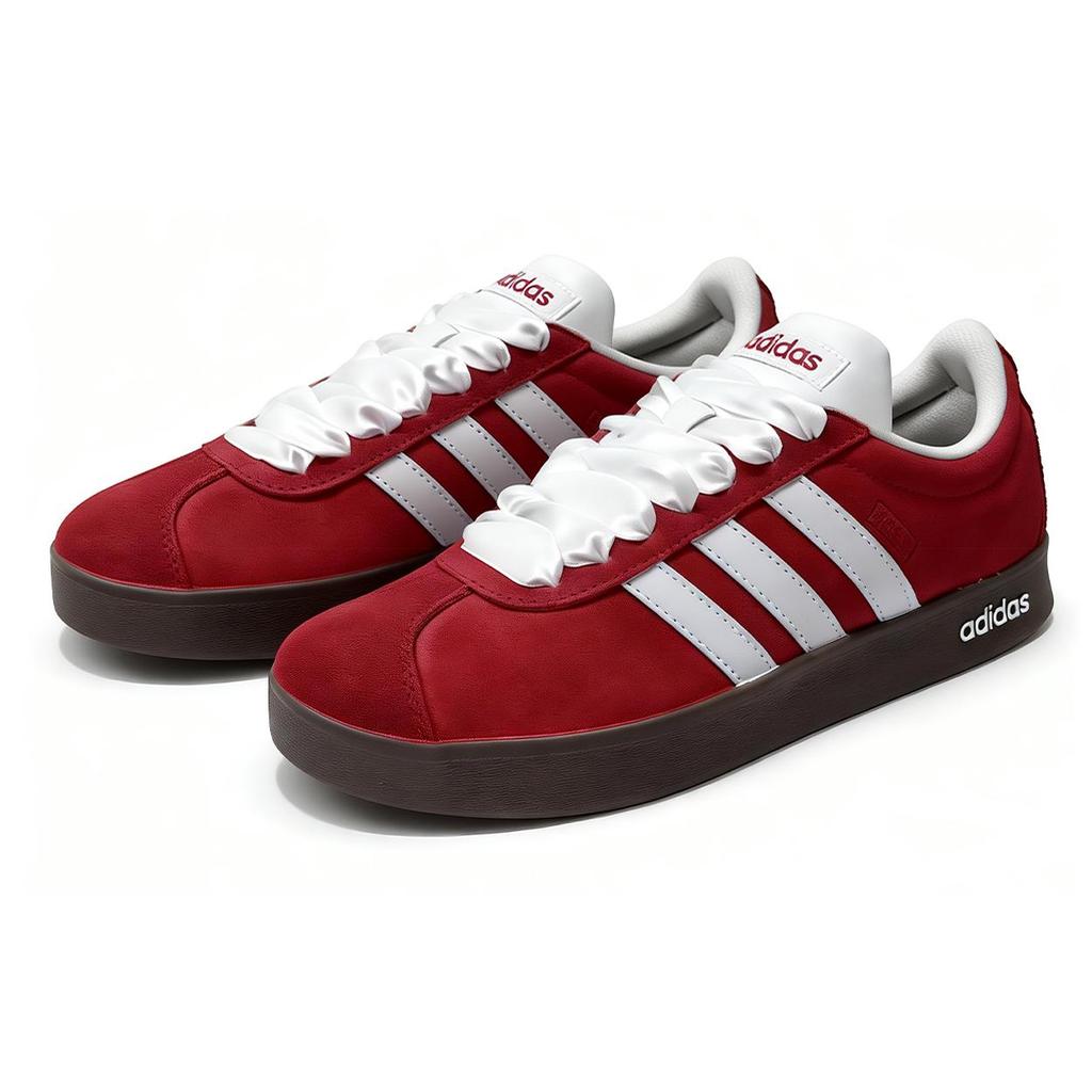 Adidas Vl Court Classic Coverage Slip Resistant Waterproof Abrasion Resistant Low top Skateboard Shoes Unisex Red HQ1802(Team1071-)