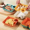 Multi-Purpose Dumpling Plate With Vinegar Plate Snack Dish 2-Grid Spices Dish Dumplings Dessert French Fries Ketchup Holder
