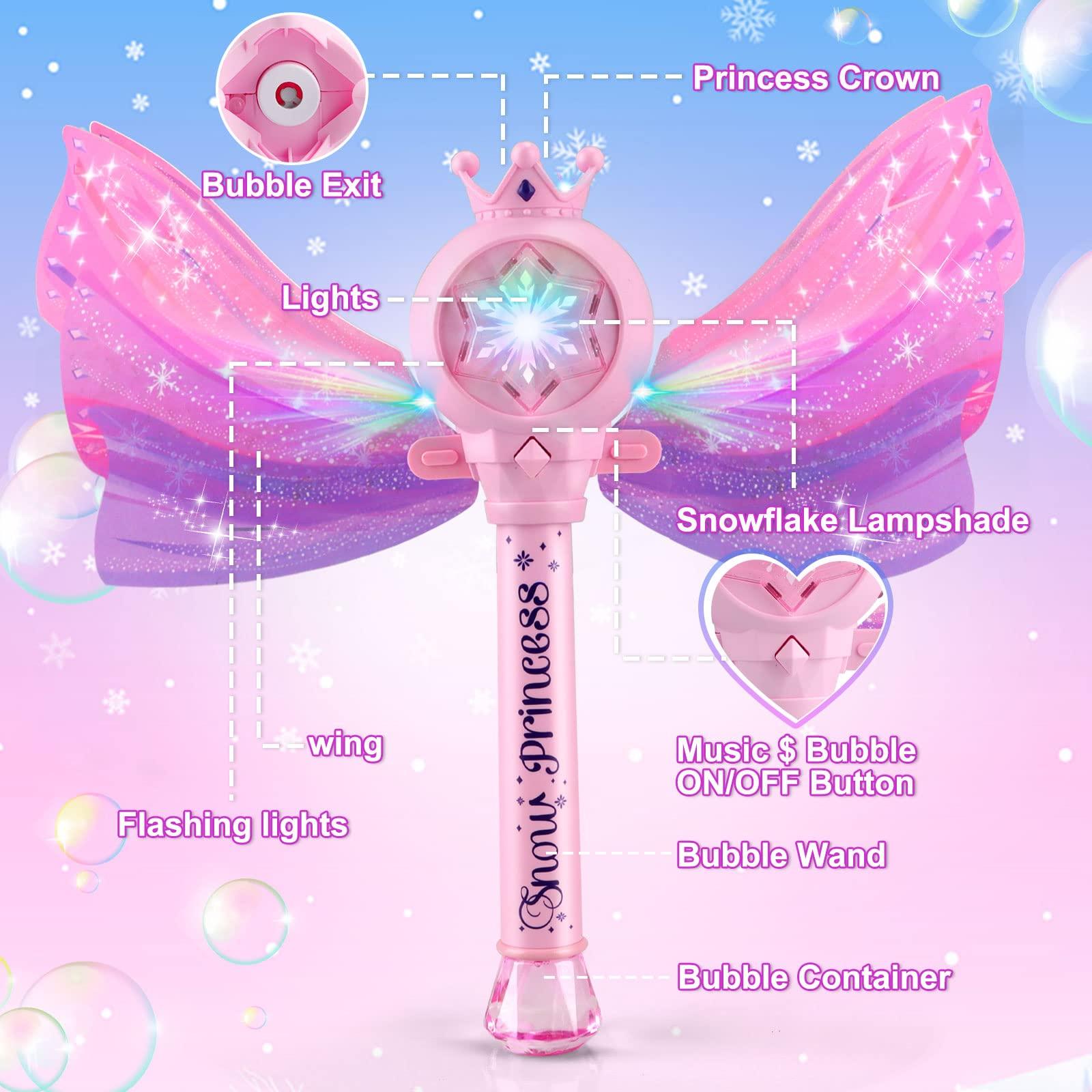 

Princess Magic Wand Bubble Machine Kids Girls Soap Bubbles Generator Toy Type A