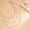 Punk Hip-hop Star Black Imitation Crystal Beads Chain Multi-layer Tassel Double Pin Brooches for Men Women Suit Brooch Jewelry