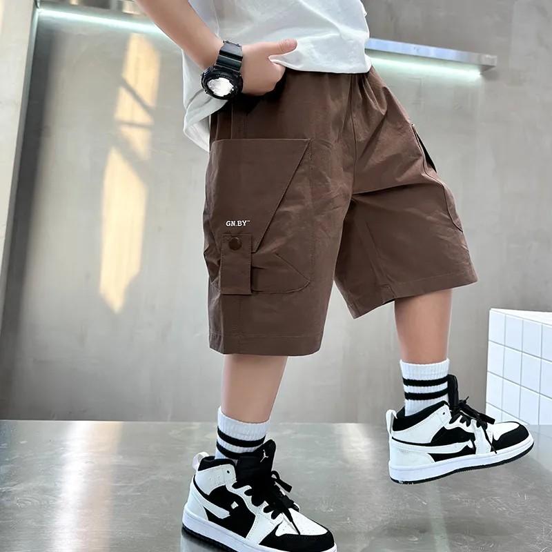 

Boys Lightweight Summer Athletic Shorts: Cool, Relaxed-Fit, Stylish 5-Inch Shorts for Older Kids 170 кавовий