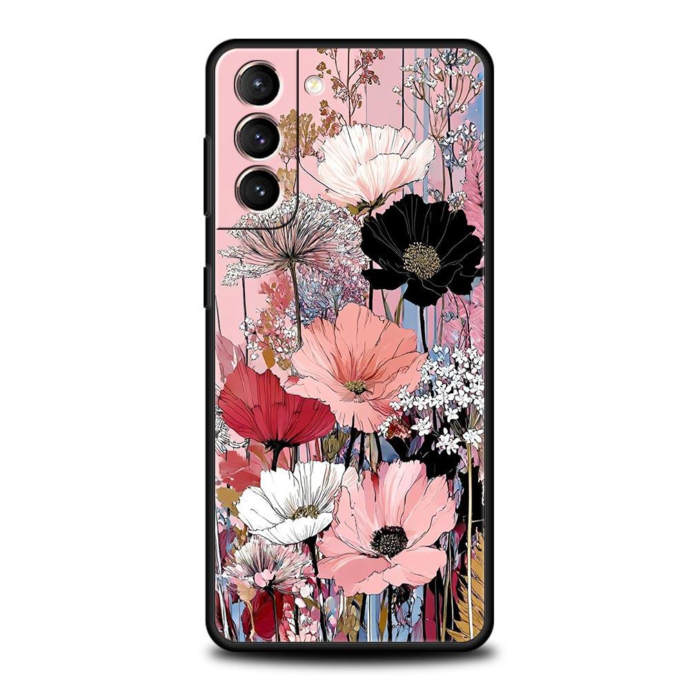 Oil Painting Flowers Pattern Design Phone Case for Samsung Galaxy S26 S25 S24 S23 S22 S20 S21 FE Ultra S25 Edge Plus 5G Soft TPU