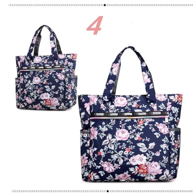 Women Lunch Bag Fashion Flora Printed Student Picnic Lunch Bags Waterproof Handbag Pouch Large Capacity Tote Bags