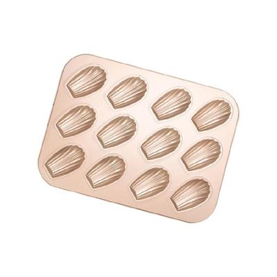 6/12 Cavity Scallops Shape Madeleine Cake Pan Carbon Steel Nonstick Coating Bakeware For Professional Home Baking Tool