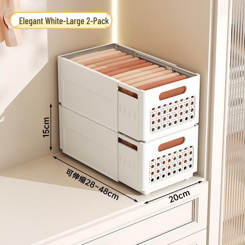 Retractable Wardrobe Drawer: Layered Organizer for Pants and Clothing Storage