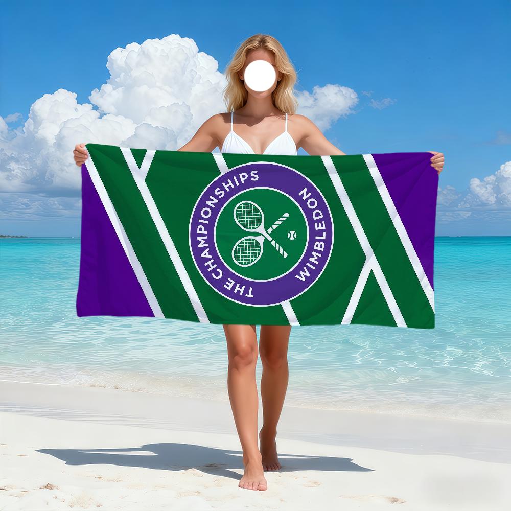 Cool Ontwerp Tennis Kampioenschap Strandlaken Zacht Sneldrogend Badlaken voor Cadeau Reizen Sportschool Spa Kamperen Sport Zwembad Deken W76*H152(CM)