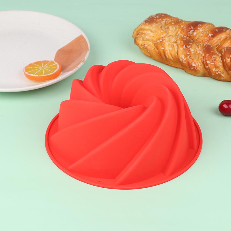 1 stk. 3D stor spiralformet silikon kakeform gjør-det-selv konditori bakeform bakeverktøy syklonform kakeform