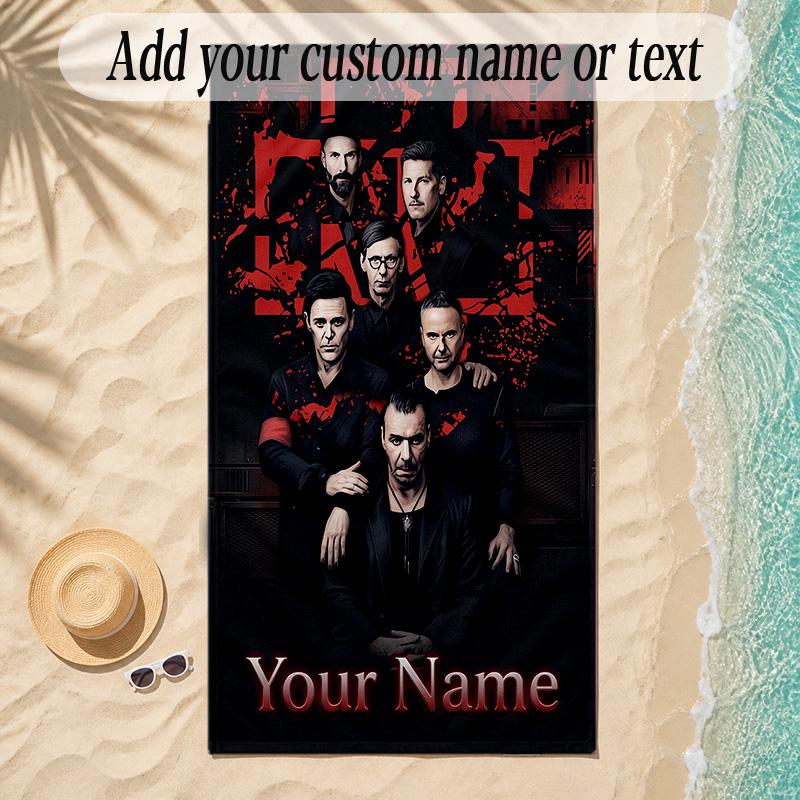 Beach TowelRammstein Custom Name Text Personalized Soft Towel for Beach Pool Indoor Home Decor Gift