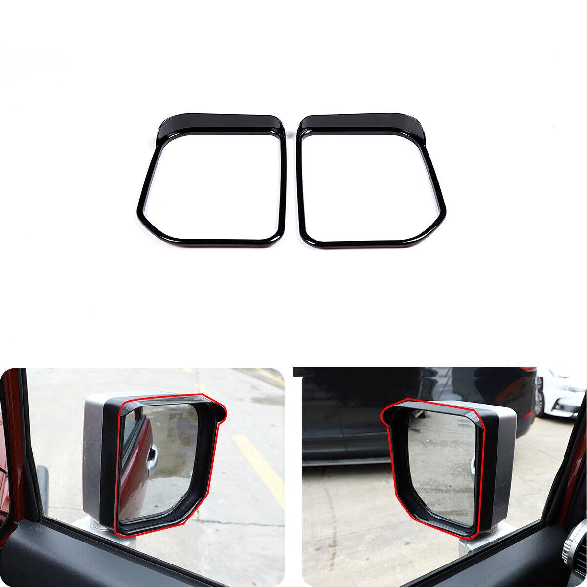 Glossy Black Side Rearview Mirror Rain Eyebrow Cover For Toyota FJ Cruiser 07-21