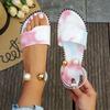 Summer New Fish Mouth Open-toed Flat-bottomed Feet Lazy Comfortable Pearl Beach Large-size Sandals