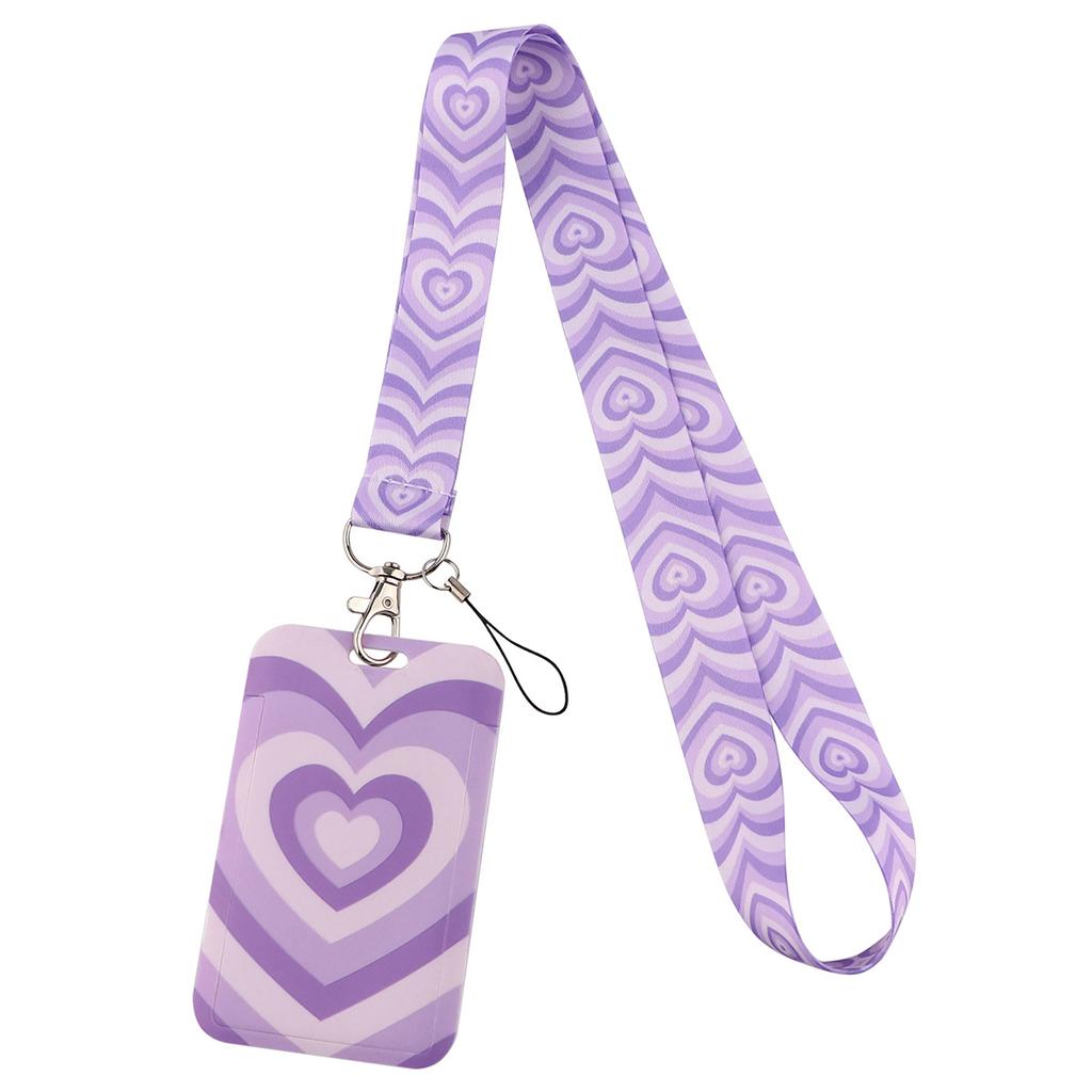 Buntes herzförmiges Lanyard mit Ausweishalter | Strapazierfähiges, bequemes Band für Damen, Mädchen, Schüler, Lehrer, Krankenschwestern, Ärzte, Büroangestellte