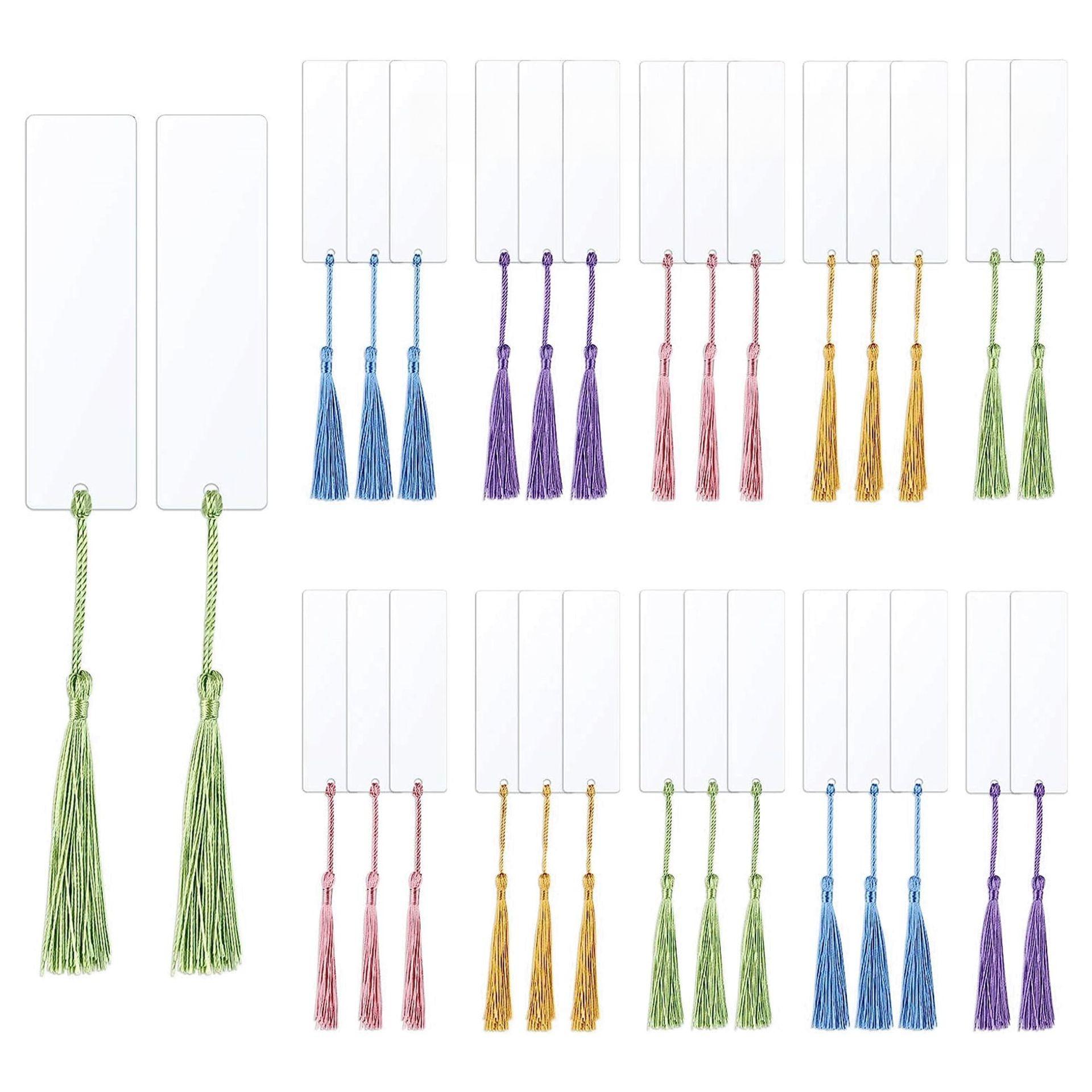 

DIY Production of Colored Tassel Hanging Bookmarks Blank Acrylic Bookmarks Book Decorations Student Supplies Gifts Bookmarks