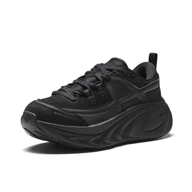 Anta Wind 2 Lth Short Plush Versatile Running Shoes Men Sneakers Basic-Black 112545553A-3