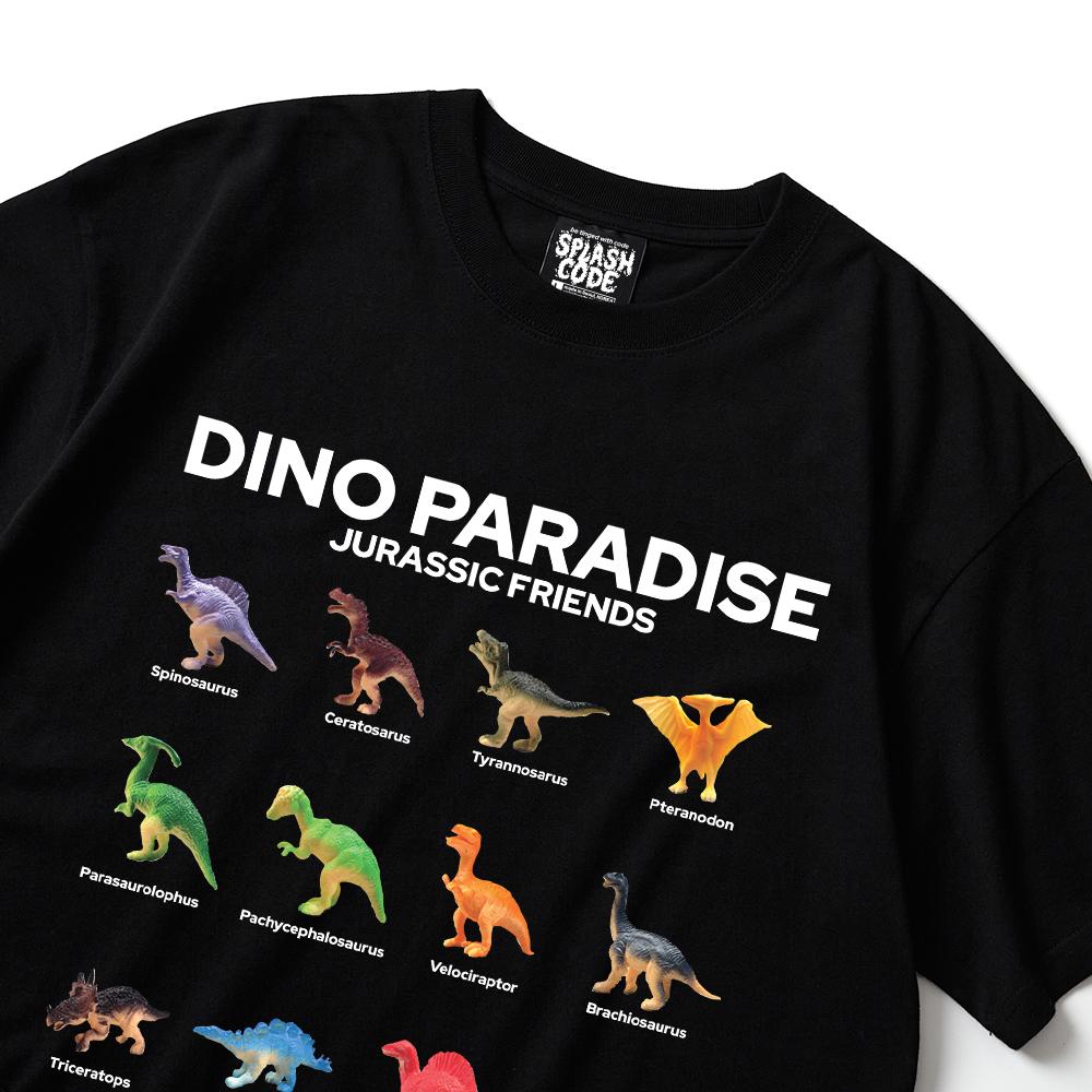 Seupeullaesikodeu Black Short Sleeve T-Shirt - Dino Paradise