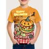 Rundhals 3D Lebensmittel- & Kürbis-Grafik bedruckte Kurzarm-Kinder-Jungen-T-Shirts - Weiches, mittelelastisches Polyestergewebe Sommer Kleidung mit entspannter Passform