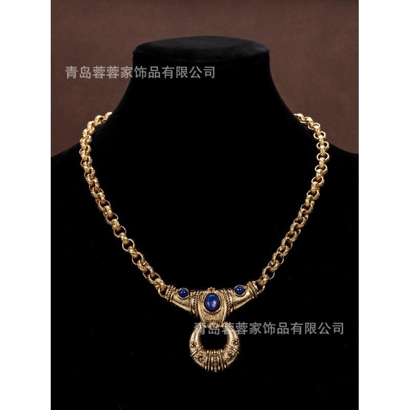 Амита Стиль Французская Пряжка Западный Экзотический Этнический Ожерелье Золото Тяжелая Промышленность Антикварный Набор Украшений