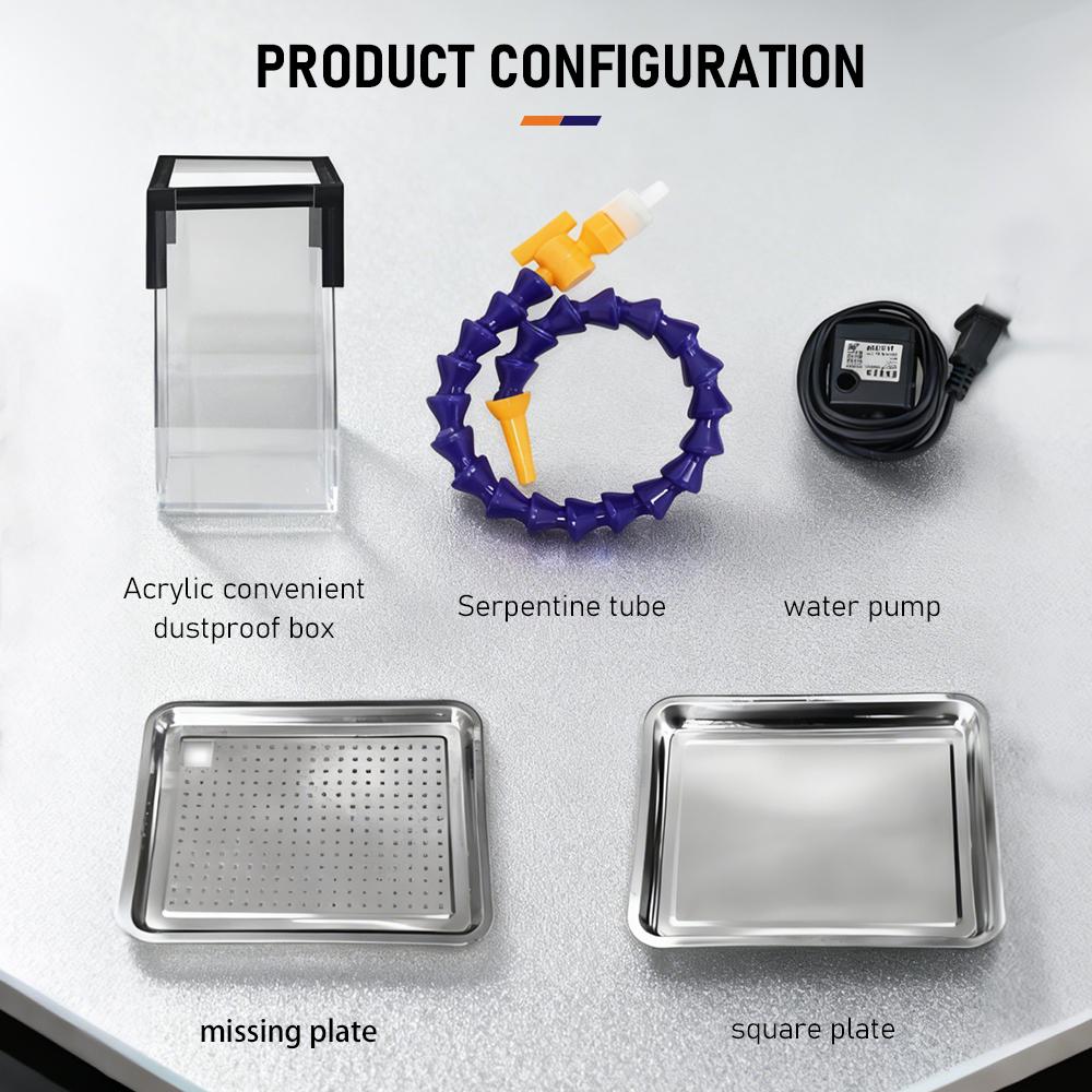 TUNGFULL Acrylic Dust Box with Water Circulation for Jade Gem Stone Carving Polishing - Dust Proof Protective Workbench