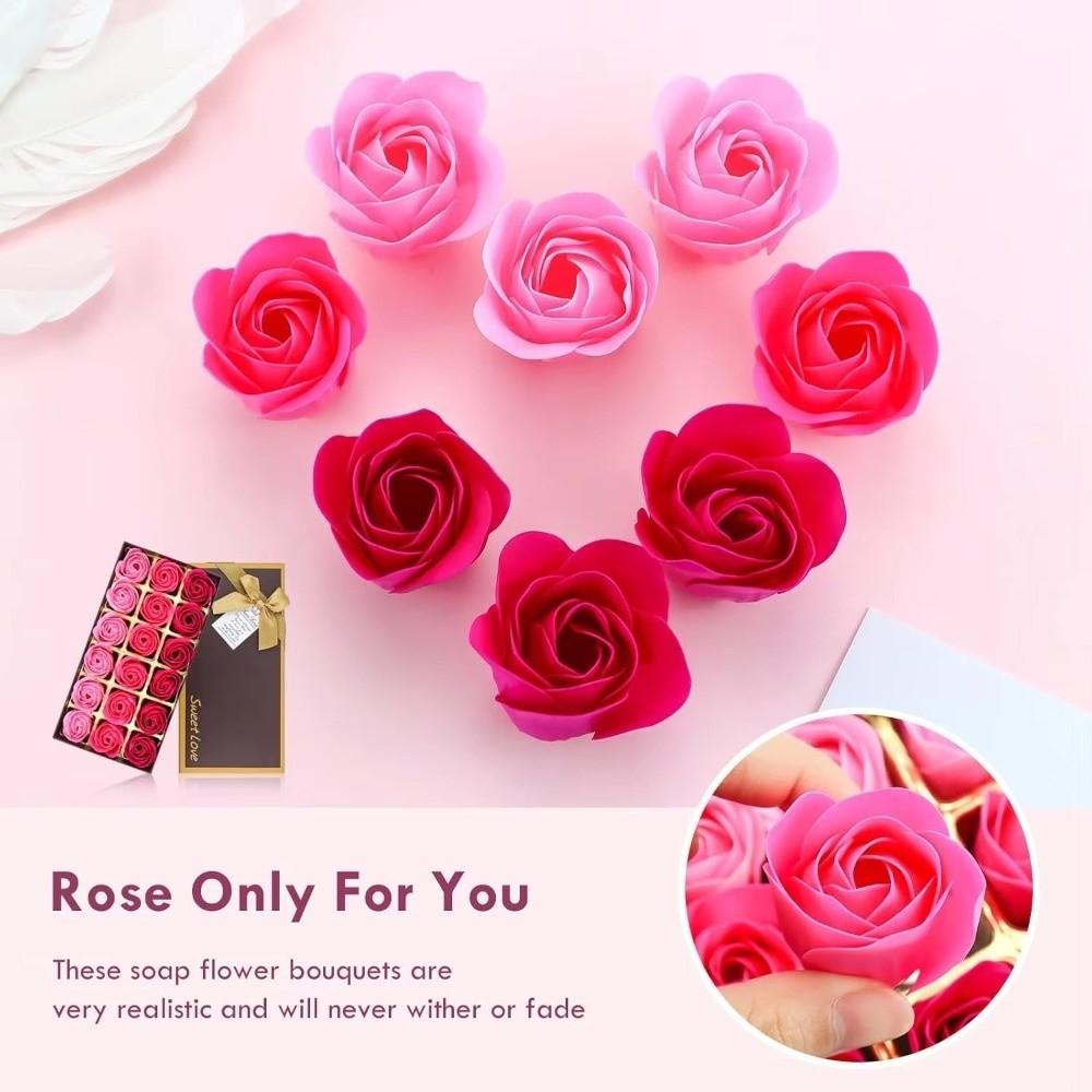 18Pcs Romantic Scented Soap Rose Flower Artificial Rose Flowers Valentine's Day