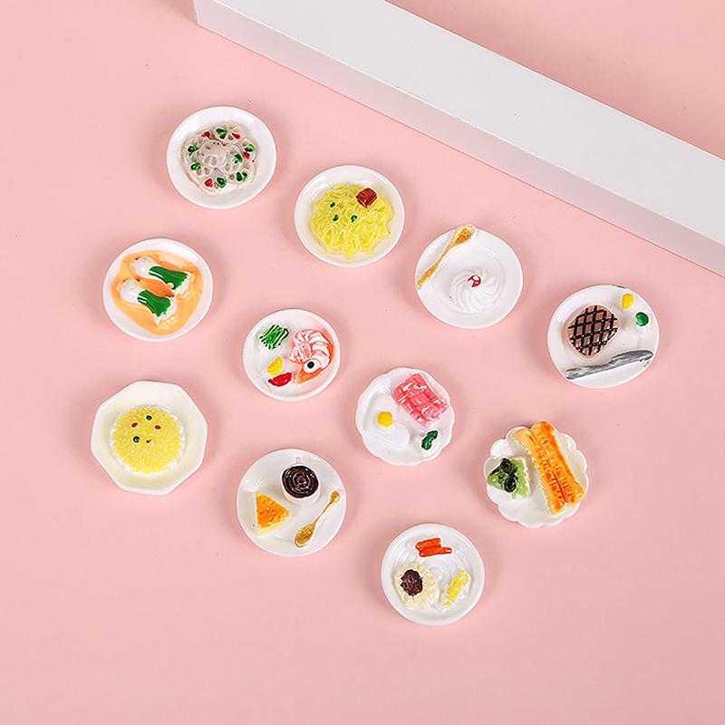 1 Stück Puppenhauszubehör Mini Dim Sum Platte DIY Miniaturlandschaft Feengarten Dekor Spielessen Ornamente