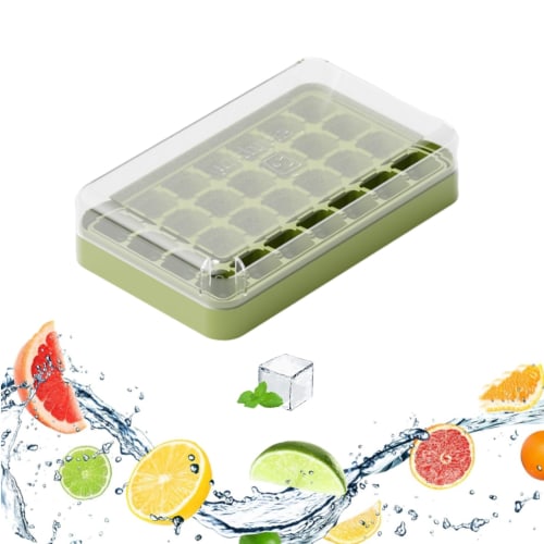 YFFSFDC Silicone Ice Maker Tray with 28 Ice Cubes, Large Capacity, Ice Maker, Ice Cube Tray, Ice Maker Case, Ice Cube Tray, Small Ice Cubes, Easy Remo