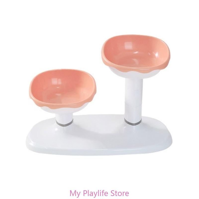 Regulable Pet Bowl Modern Feeding Station Double Bowl Cats and Water Bowl with Stand for Small and Miteltgro Dogs and Cats