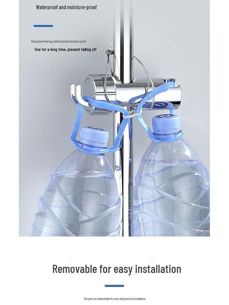 Přeshraniční nastavitelný sprchový držák bez vrtání s odnímatelnou tyčí a univerzální základnou pro hlavici