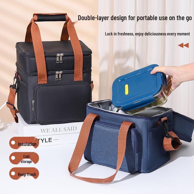 Cationic Oxford Double Handle Insulated Lunch Bag