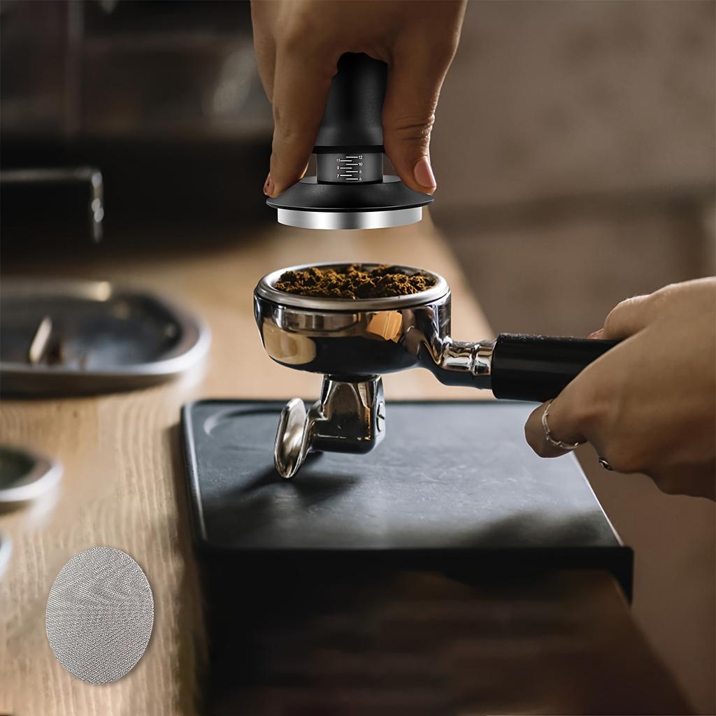 Leeseph Espresso Tamper and Stainless Steel Espresso Puck Screen Set, Espresso Coffee Tamper with Dual Calibrated Spring Loaded