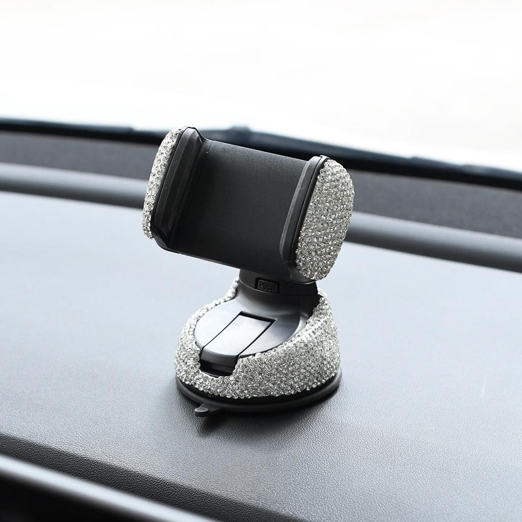 Diamond Cell Phone Holder for Car Sucker Air Outlet Mobile Phone Holder Rotate Freely Auto Interior Accessories for Girl Women